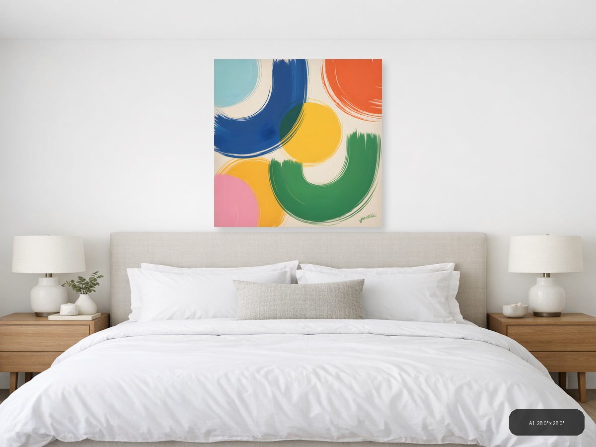 Colorful Abstract Circles Modern Wall Art — A1 / Bedroom