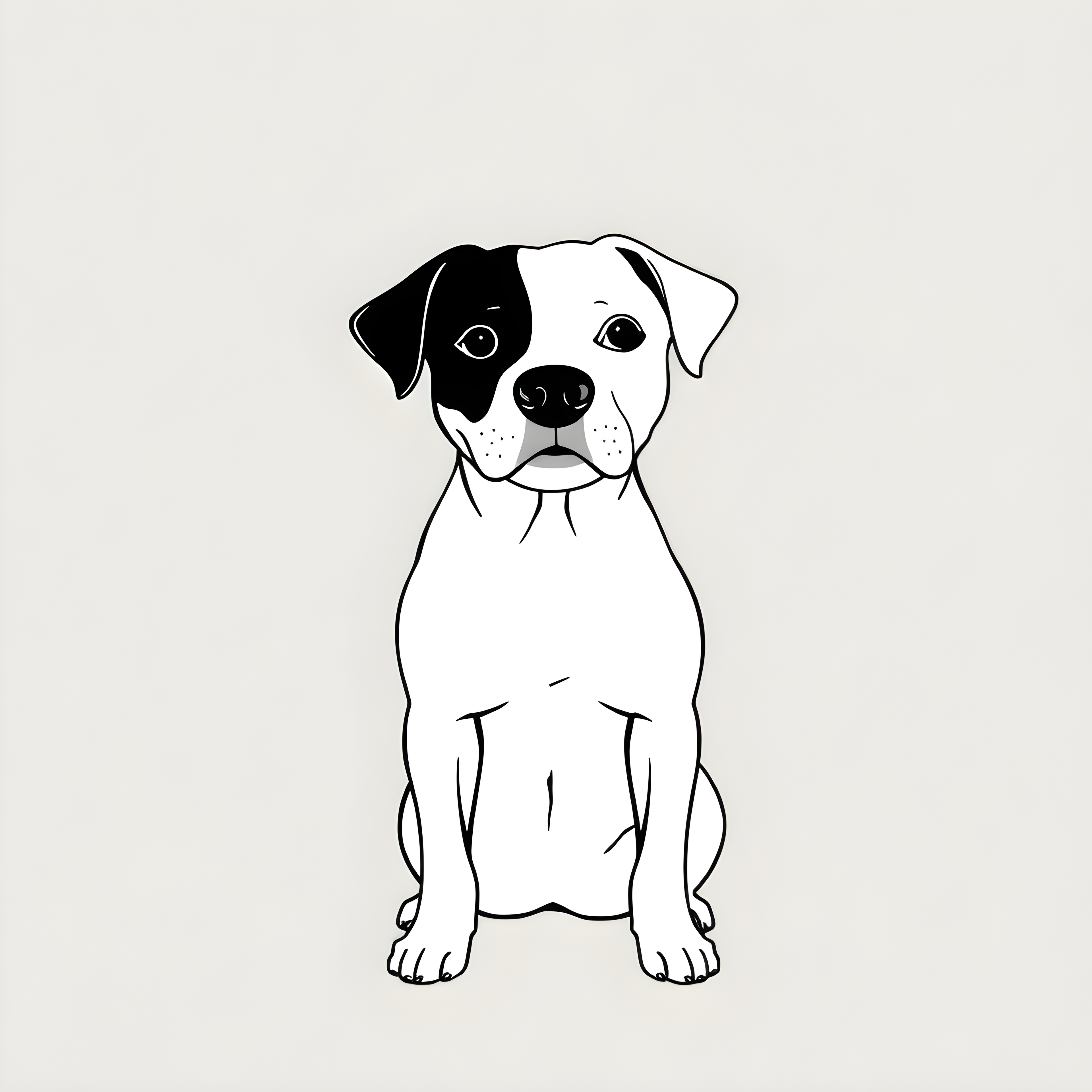 Black and White Dog Portrait Minimalist Wall Art
