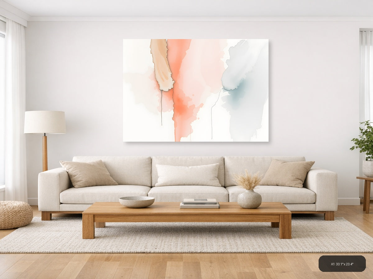 Abstract Watercolor Map Landscape Wall Art — A1 / Living Room