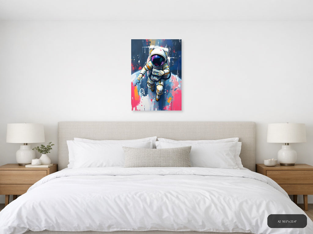 Colorful Astronaut Abstract Portrait Wall Art — A2 / Bedroom