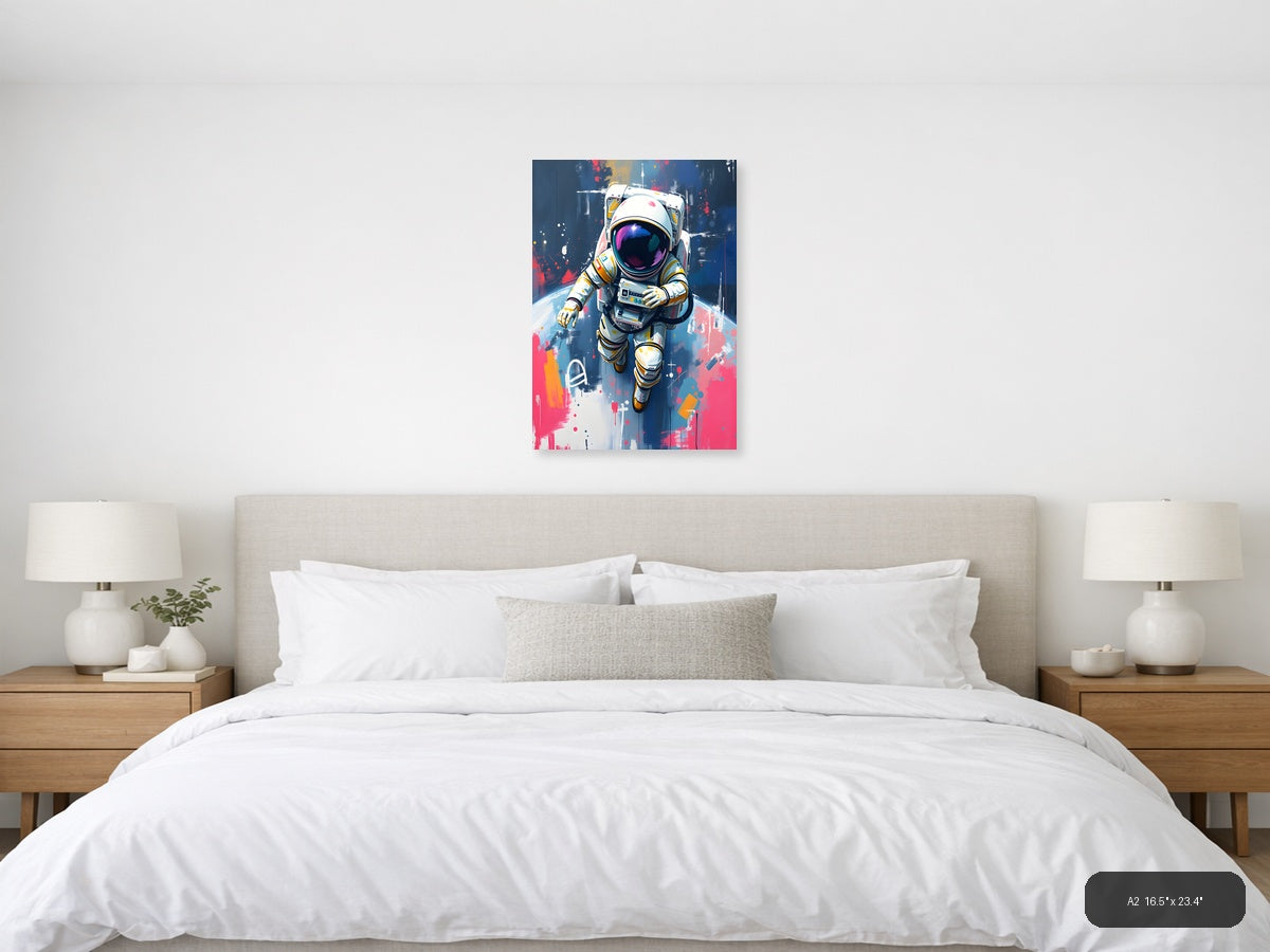 Colorful Astronaut Abstract Portrait Wall Art — A2 / Bedroom