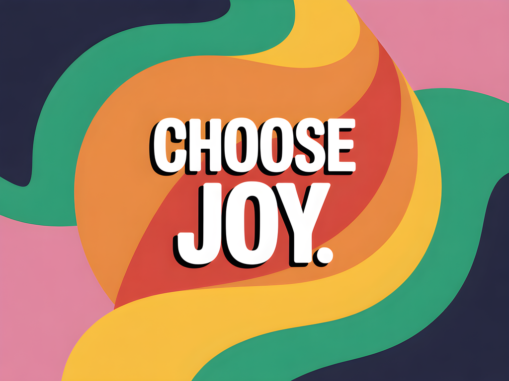 Choose Joy Colorful Abstract Wave Photography Wall Art