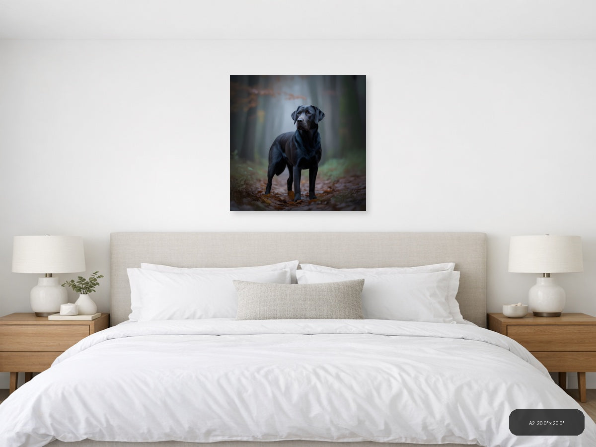 Black Labrador in Forest - Dog Photography Wall Art — A2 / Bedroom