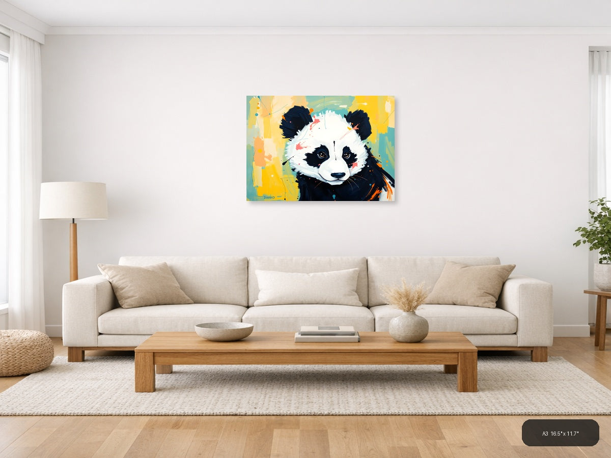 Abstract Panda Face Pop Art Modern Wall Art — A3 / Living Room