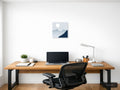 Snow-Capped Mountain Moon Night Sky | Minimalist Landscape Wall Art — A4 (Office)