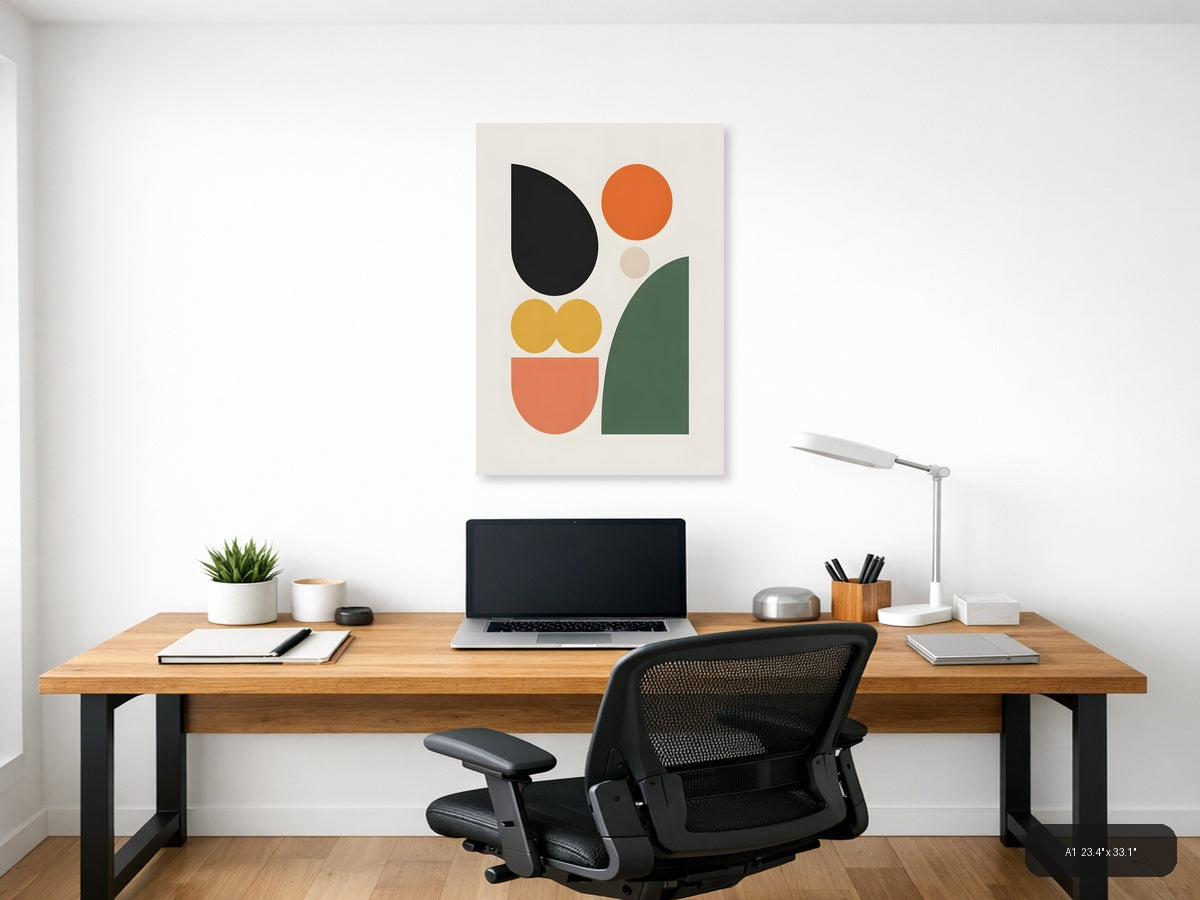 Minimalist Geometric Shapes Abstract Wall Art — A1 / Office