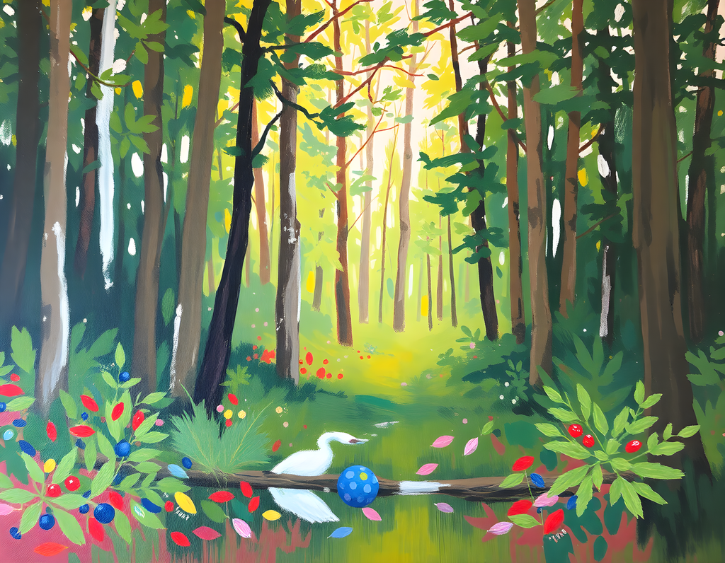 Enchanted Forest Path Abstract Landscape Wall Art