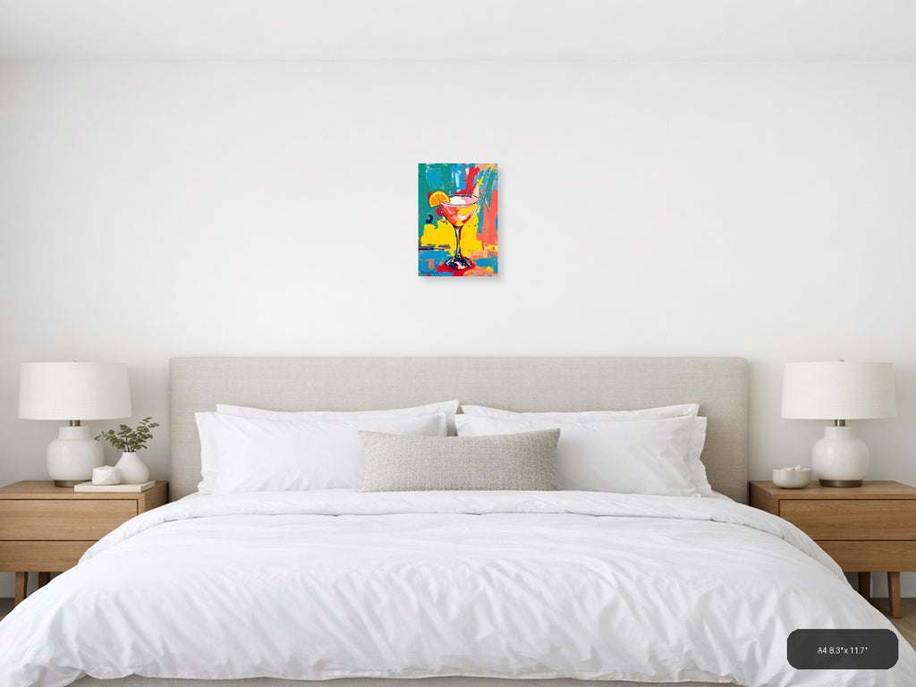 Colorful Cocktail Abstract Pop Art Wall Art — A4 / Bedroom