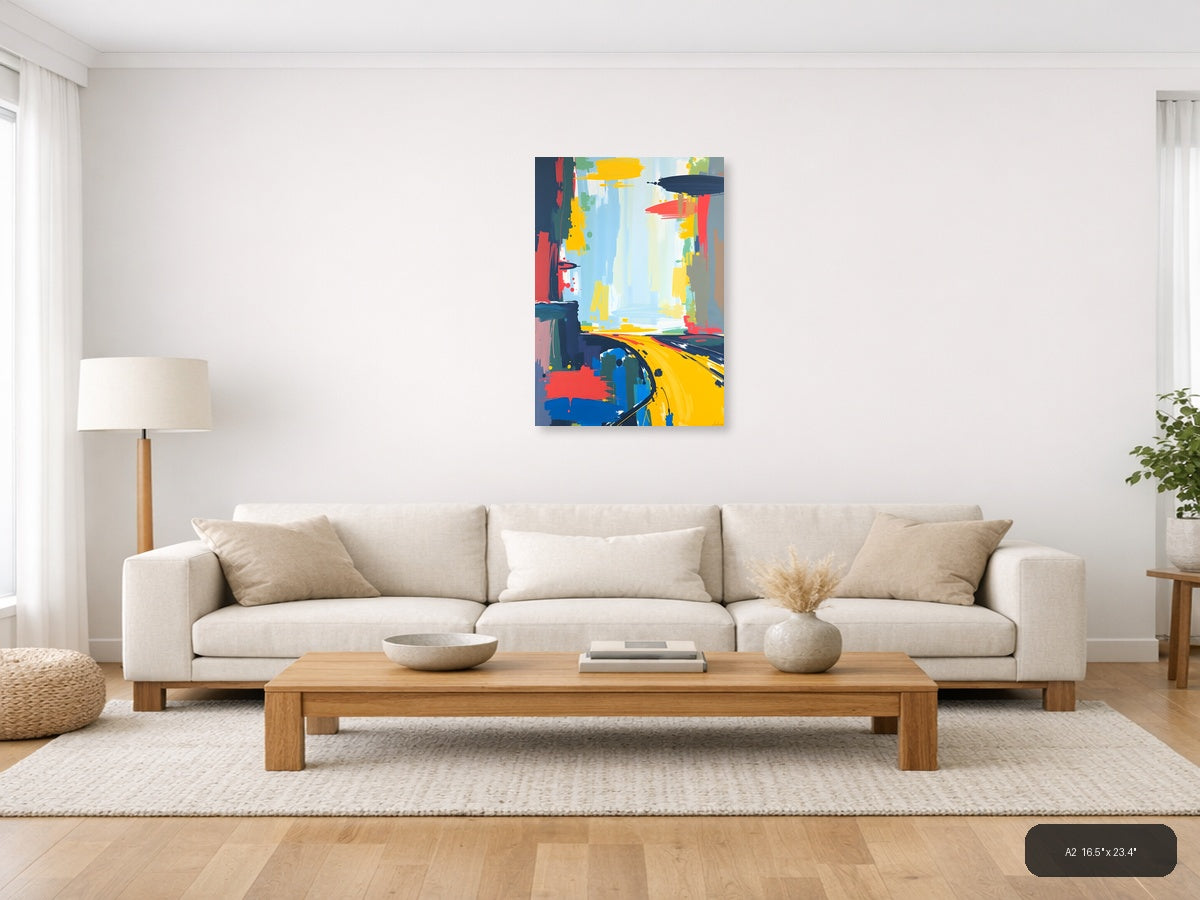 Vibrant Abstract Expressionist Composition Wall Art — A2 / Living Room
