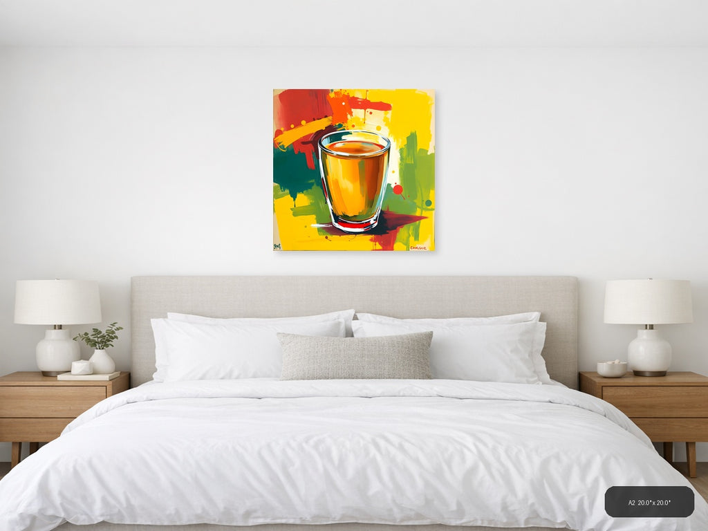 Colorful Abstract Beer Glass Pop Art Wall Art — A2 / Bedroom