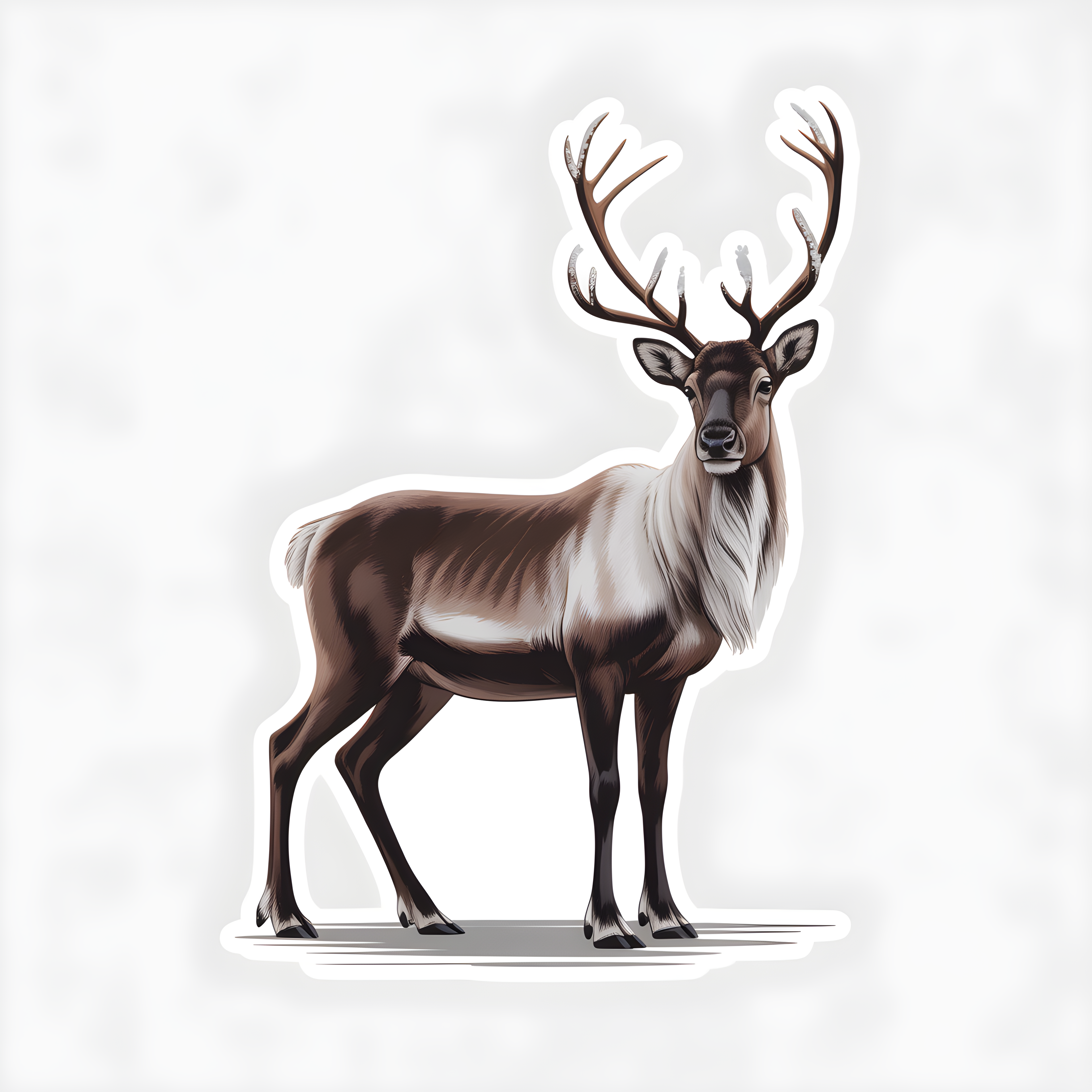 Minimalist Brown Deer with Antlers Wall Art