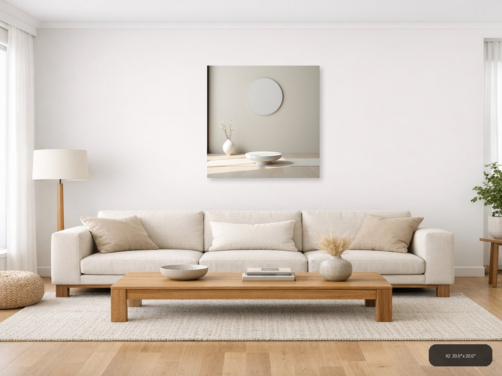 Minimalist Circle Mirror Reflection Wall Art — A2 / Living Room