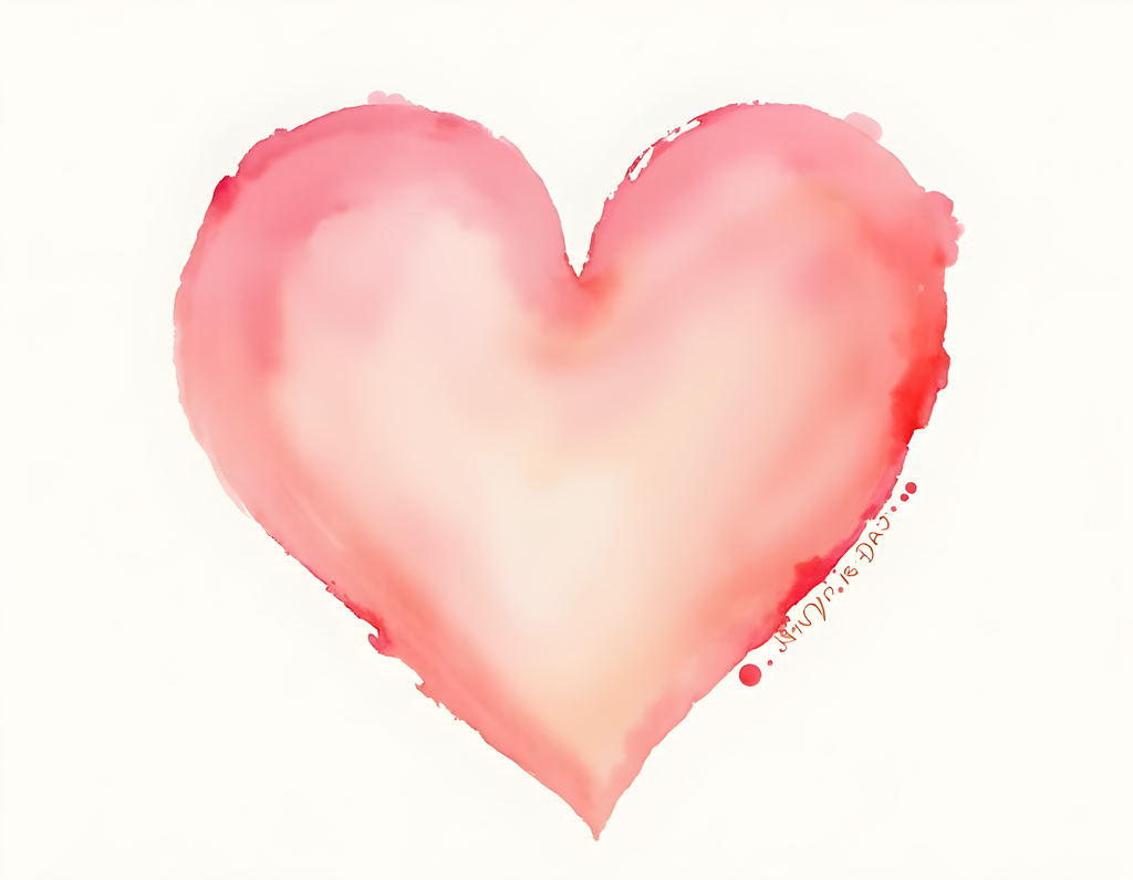 Pink Watercolor Heart Wall Art