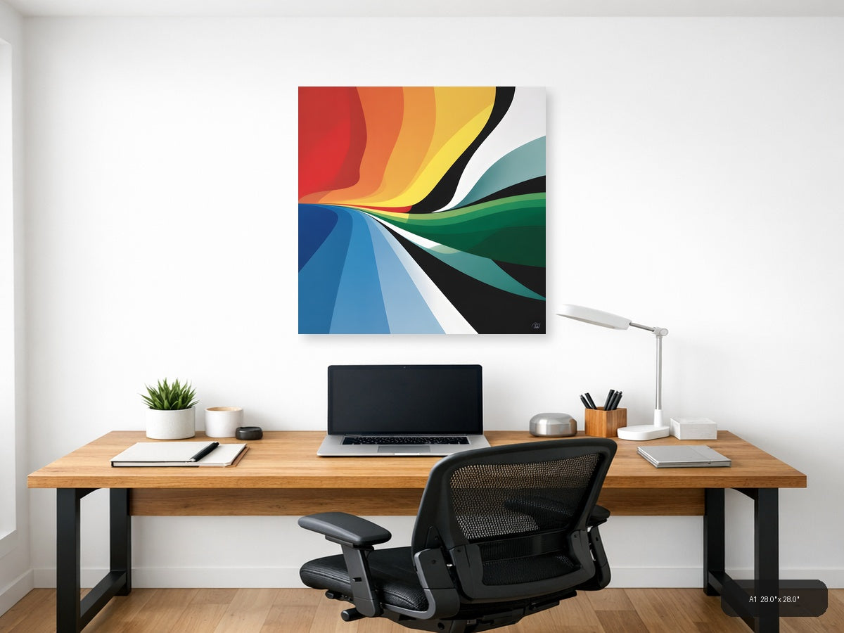 Colorful Abstract Wave Flow Modern Photography Wall Art — A1 / Office