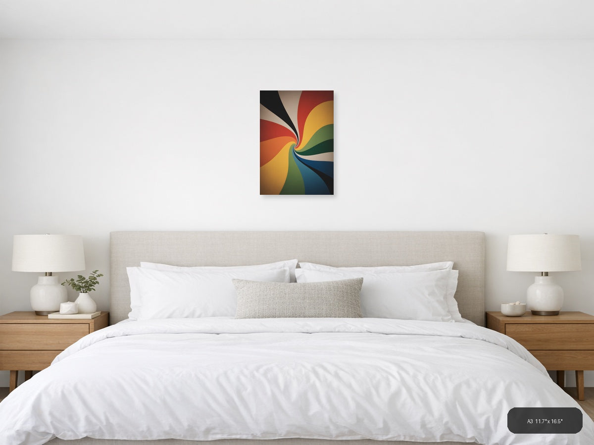 Colorful Spiral Swirl Abstract Photography Wall Art — A3 / Bedroom