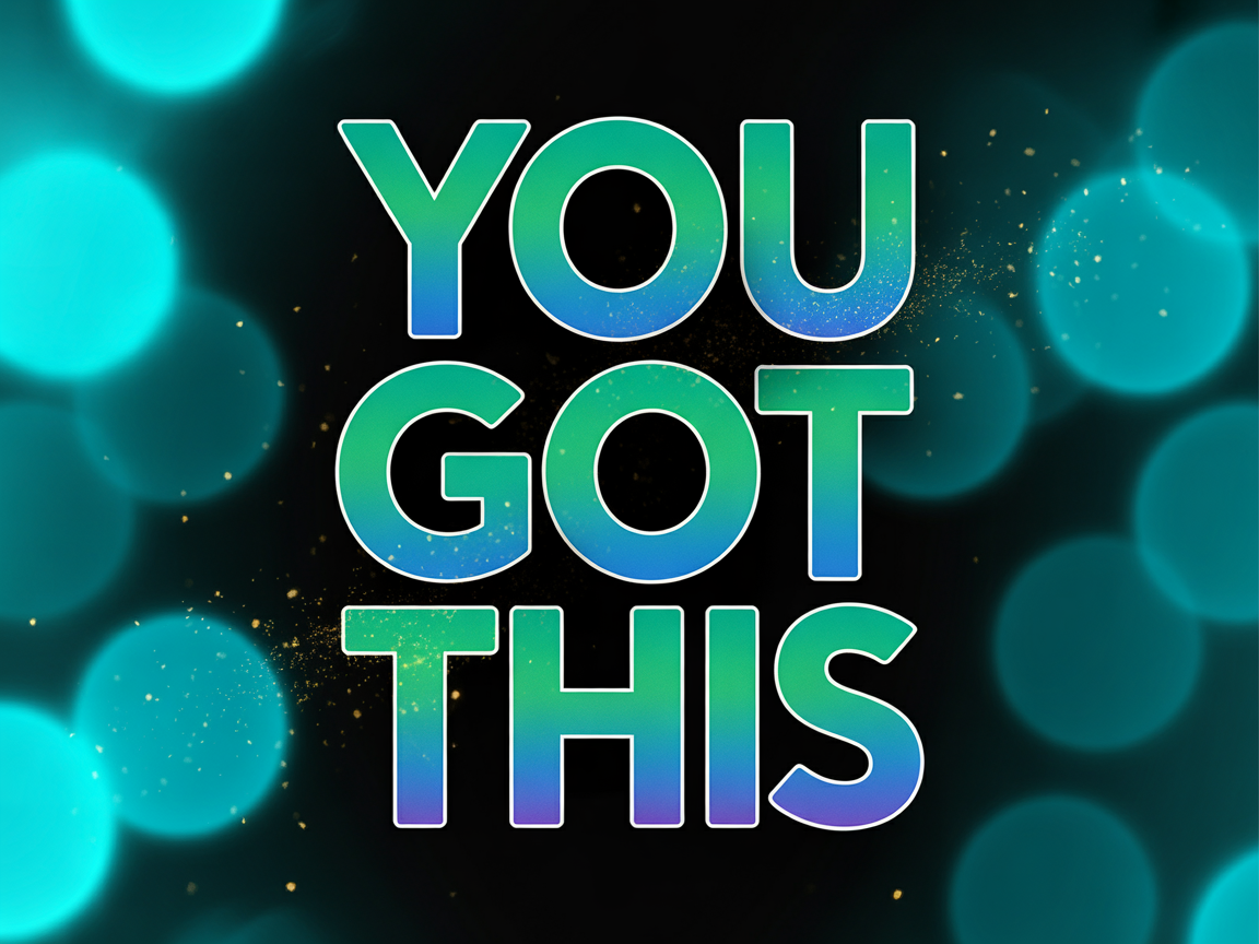 You Got This Neon Typography Motivational Wall Art