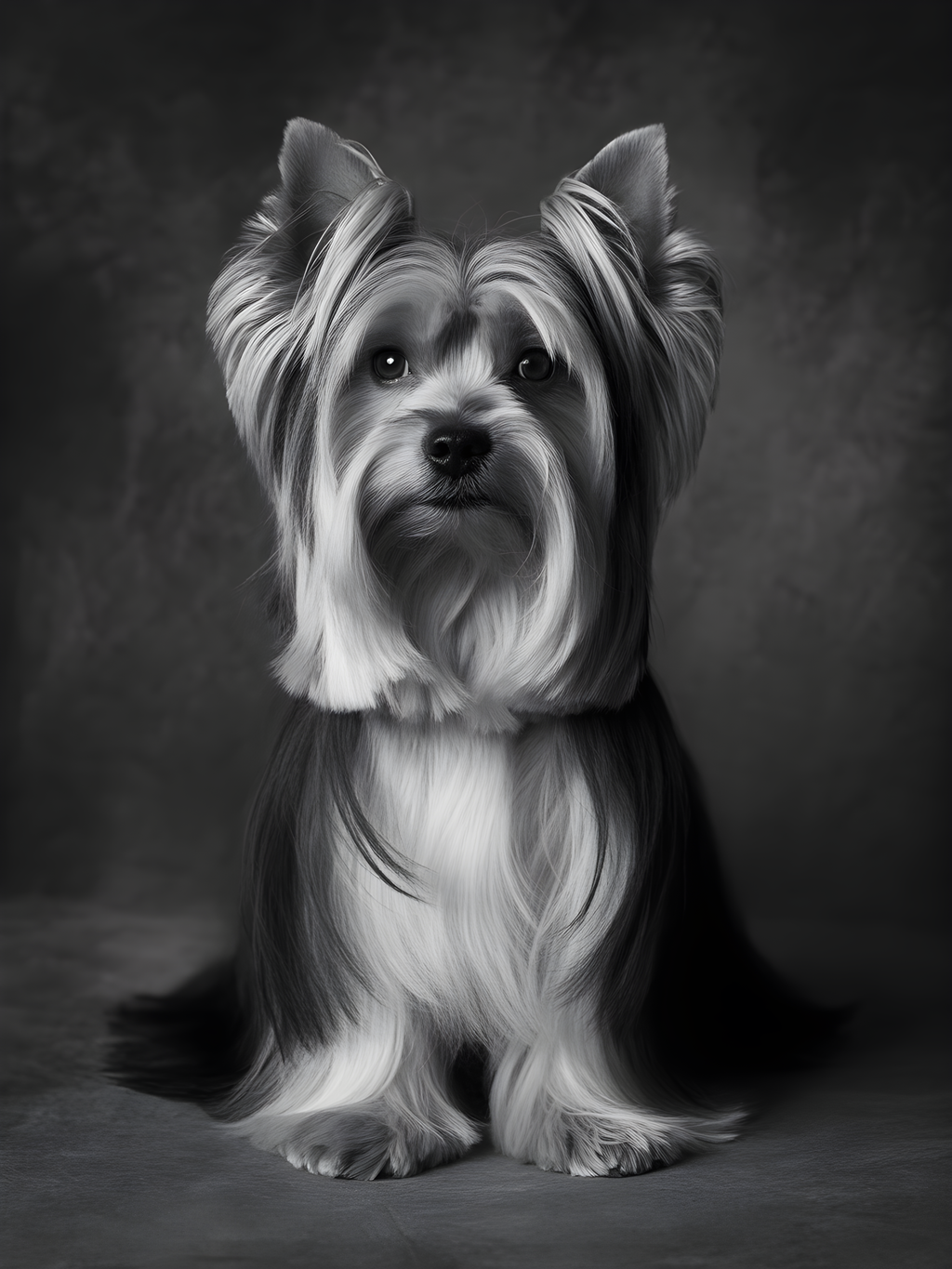 Shih Tzu Portrait Black and White Photography Wall Art
