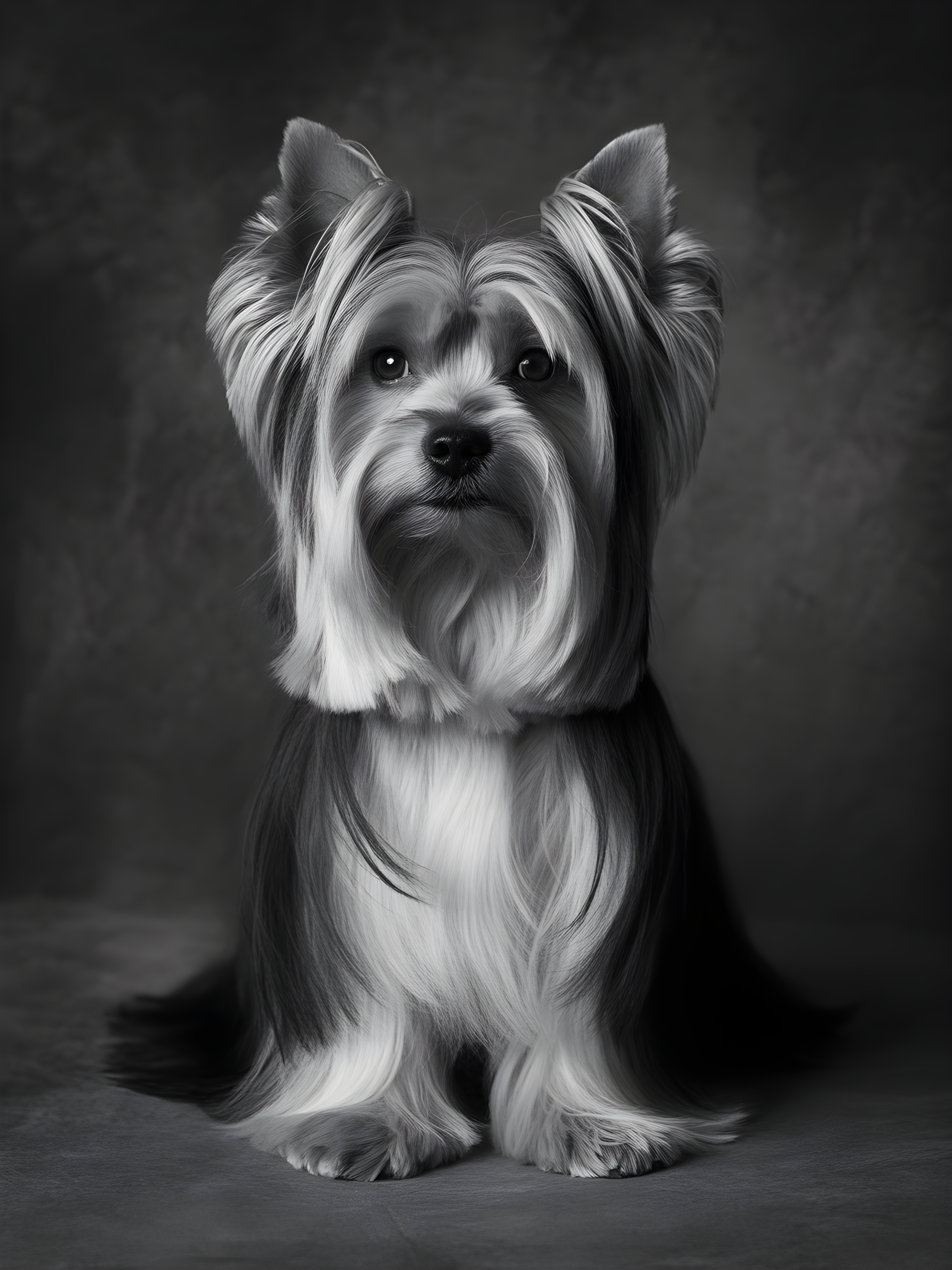 Shih Tzu Portrait Black and White Photography Wall Art