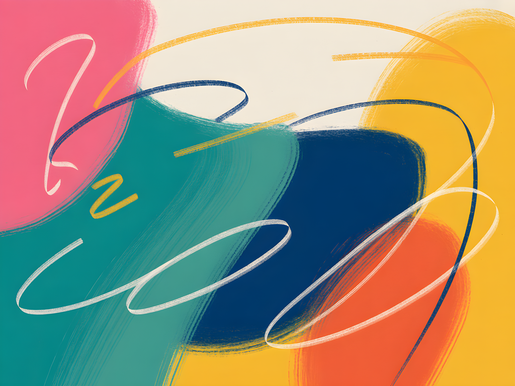 Colorful Abstract Brushstrokes Landscape Wall Art