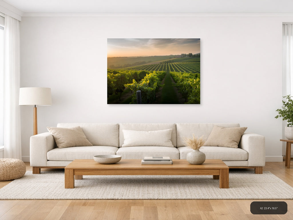 Wine — Photography (Landscape) Canvas Print | Photography Wall Art | A4 A3 A2 A1 — A2 / Living Room