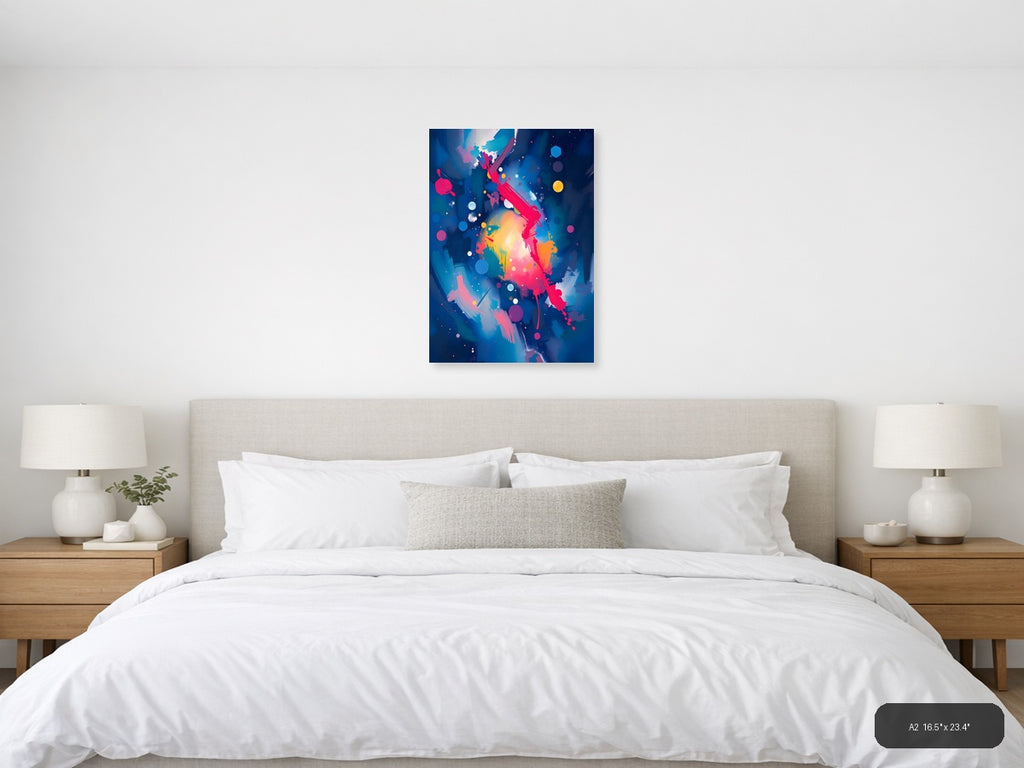 Vibrant Abstract Cosmic Explosion | Modern Wall Art — A2 / Bedroom