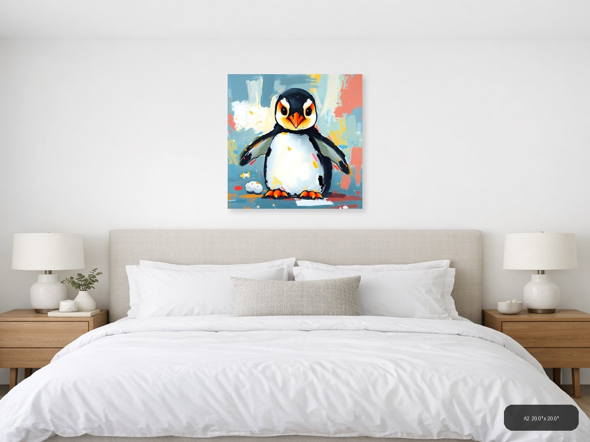 Colorful Abstract Penguin Modern Wall Art — A2 / Bedroom
