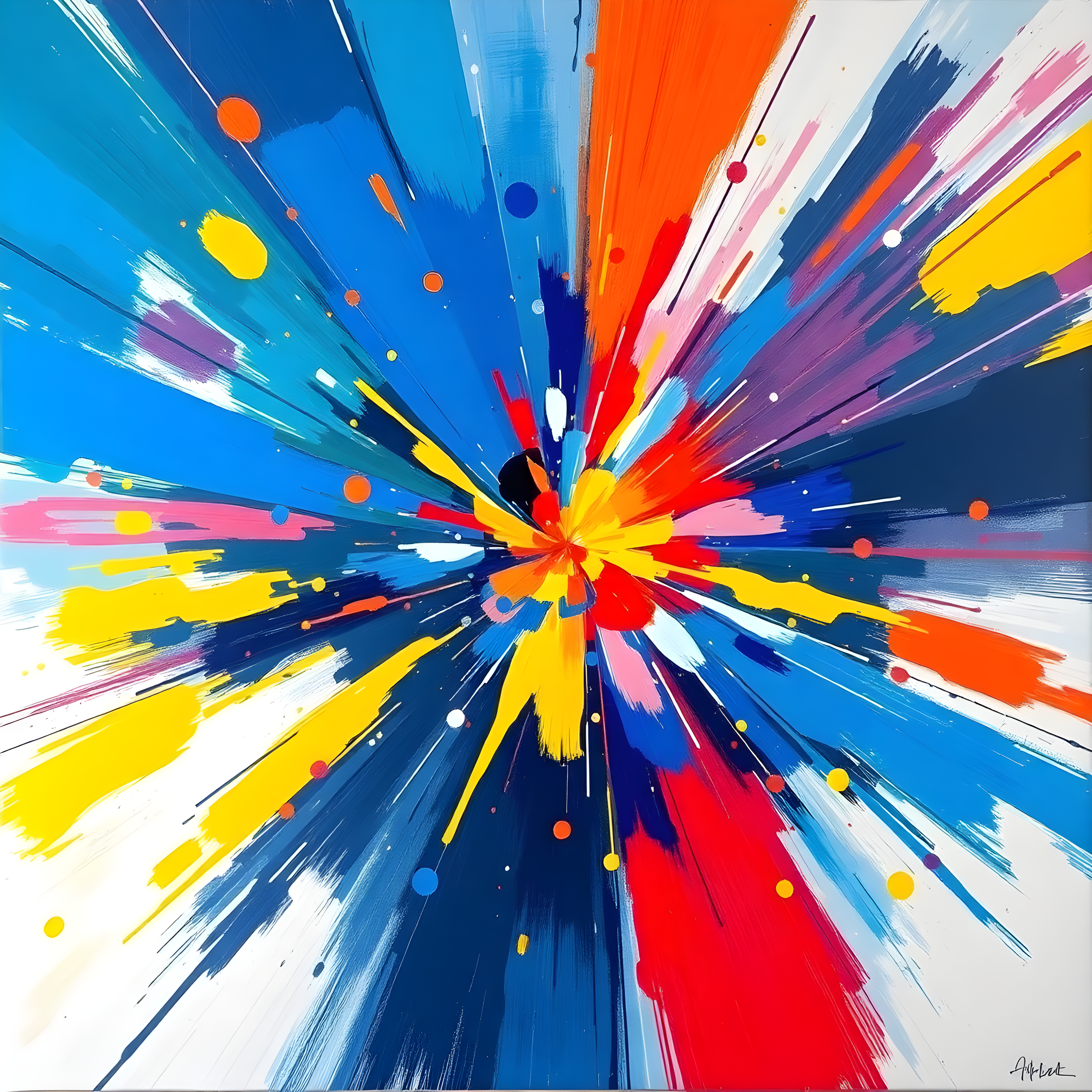 Vibrant Radial Burst Abstract Explosion Wall Art