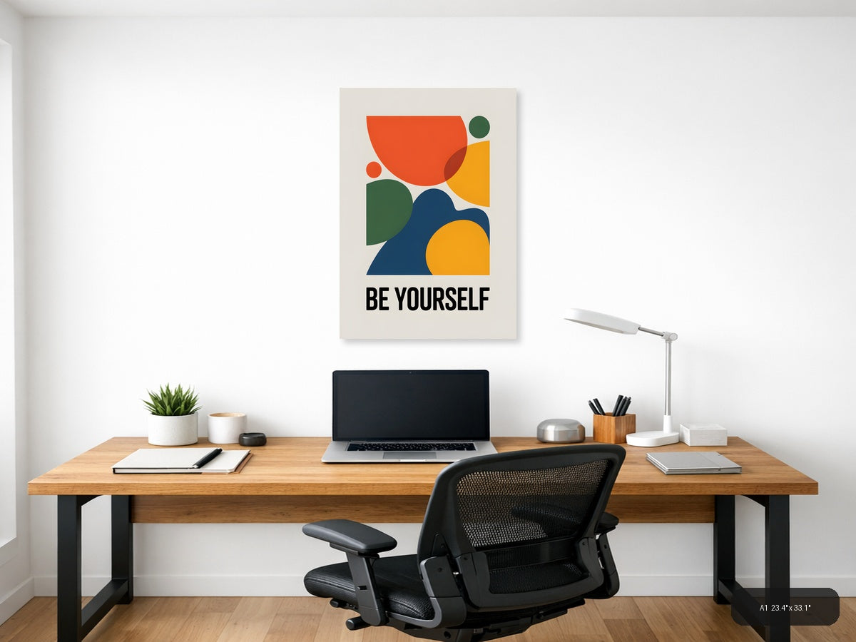 Be Yourself Minimalist Abstract Geometric Wall Art — A1 / Office