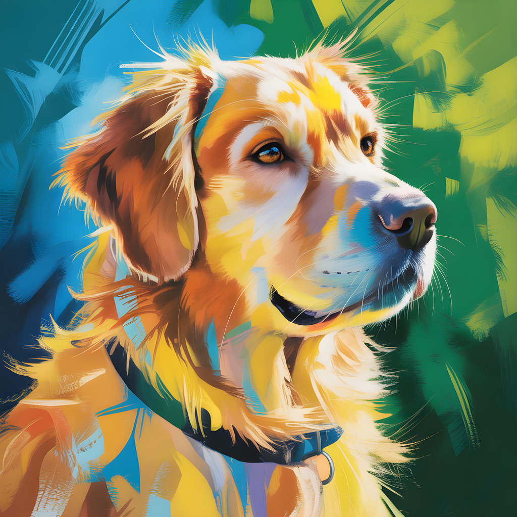 Colorful Abstract Dog Portrait Modern Wall Art