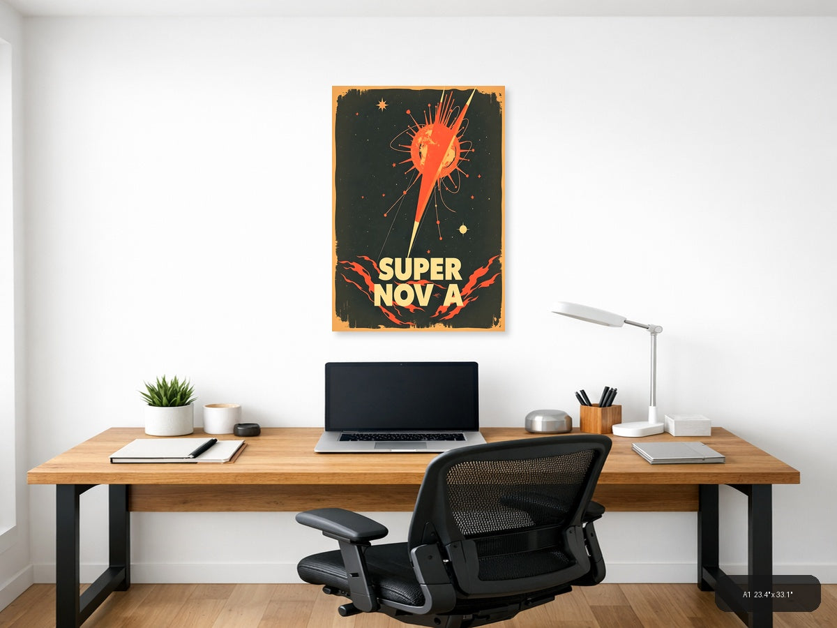 Supernova Vintage Space Explosion Wall Art — A1 / Office