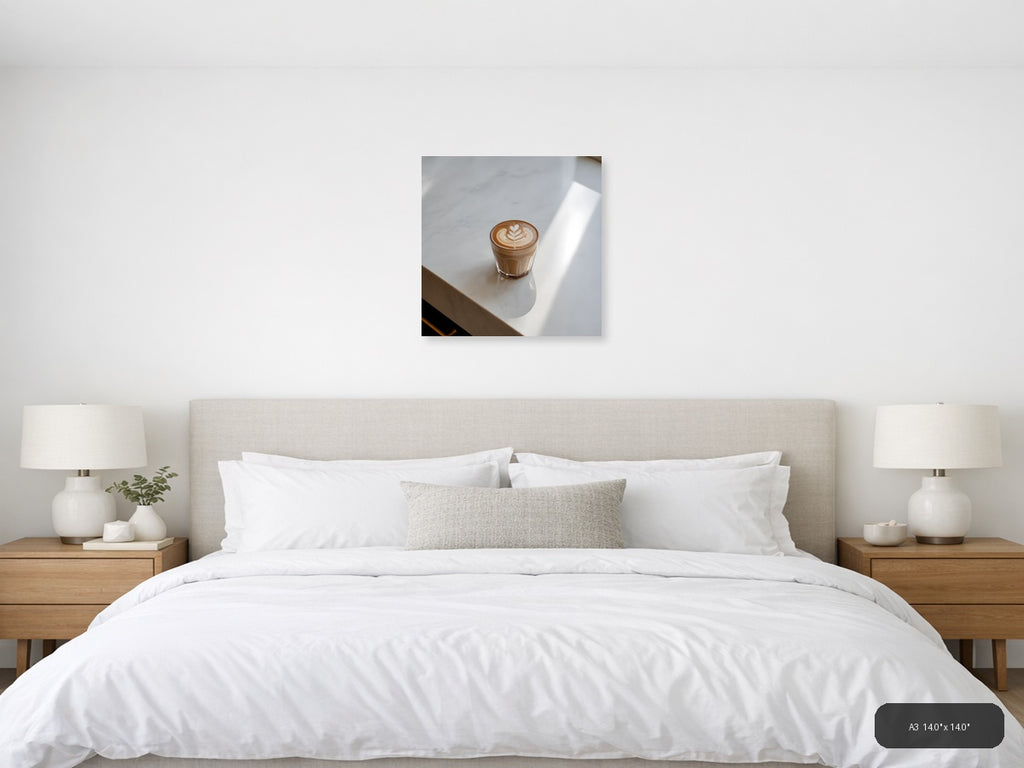 Minimalist Coffee Cup Latte Art Wall Art — A3 / Bedroom