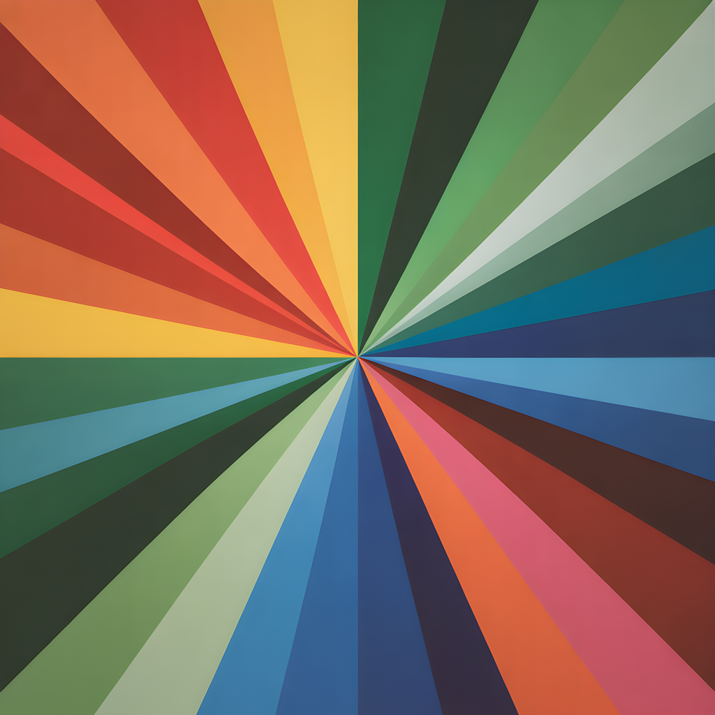 Colorful Radial Sunburst Rainbow Stripes Photography Wall Art