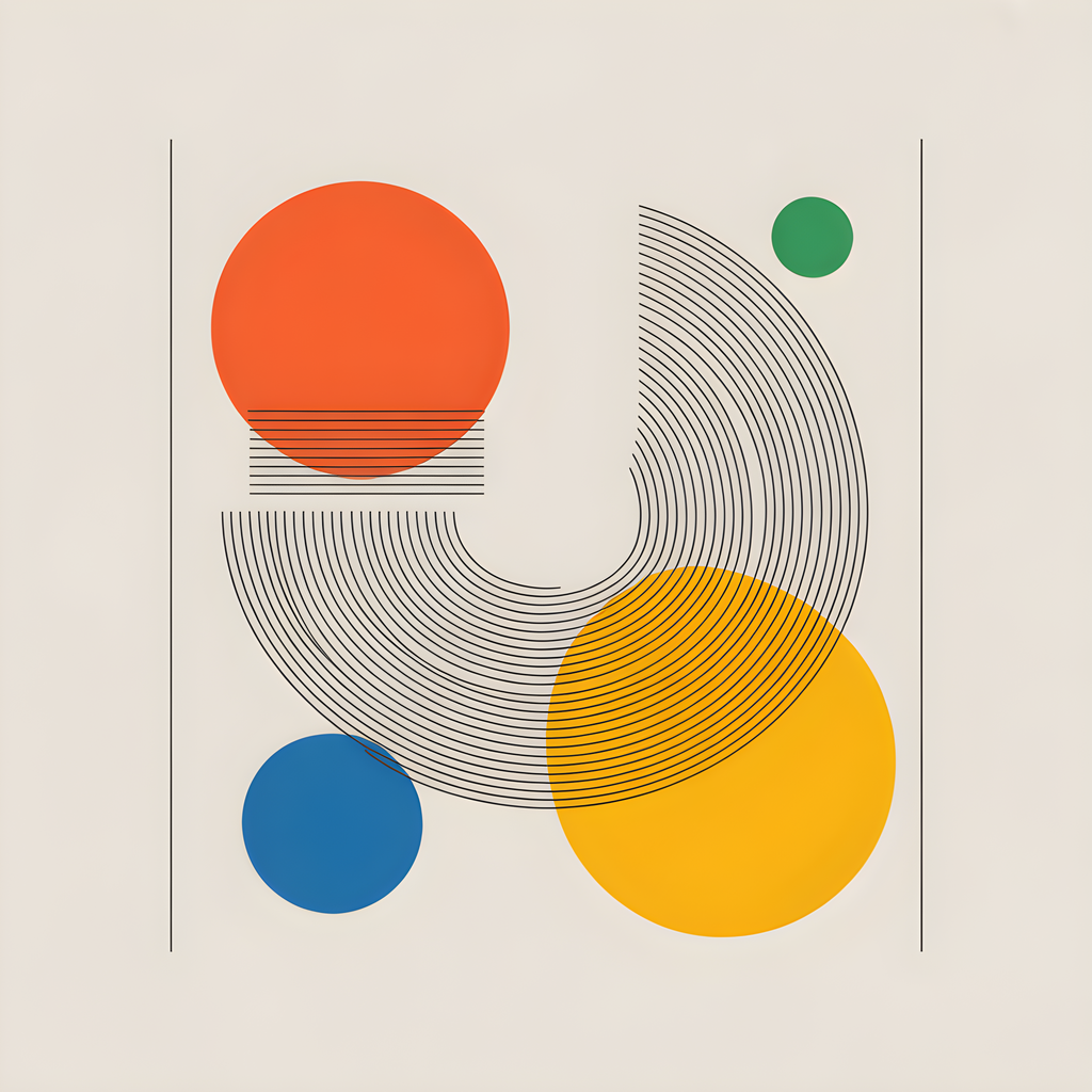 Geometric Circles Line Art Wall Art