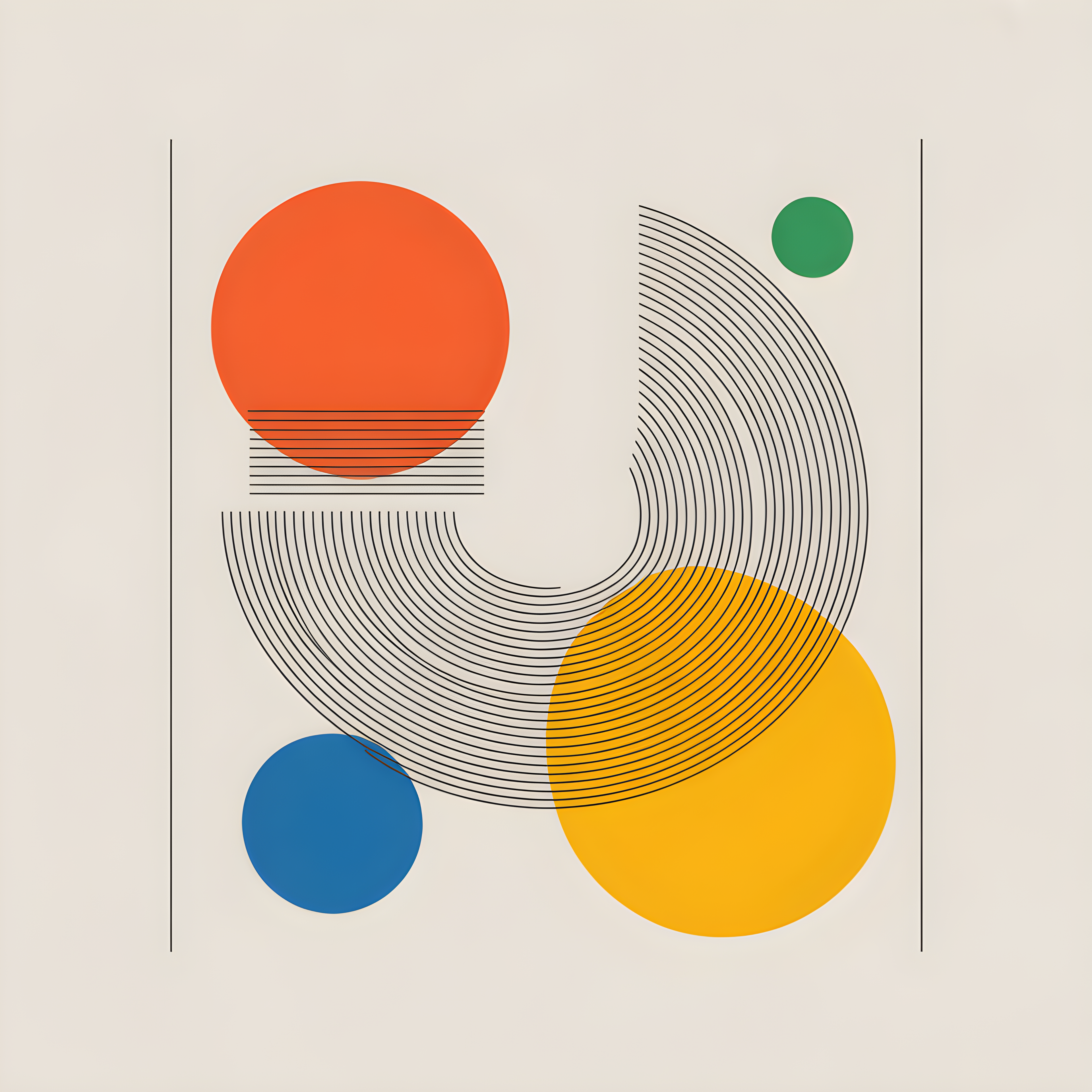 Geometric Circles Line Art Wall Art