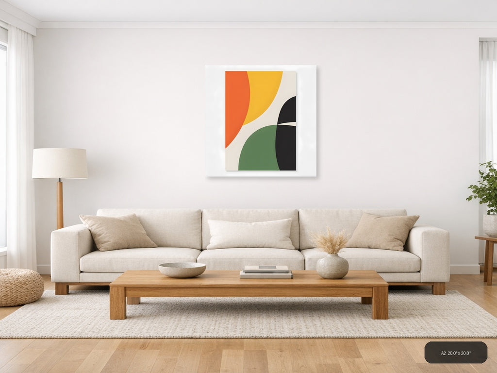 Minimalist Abstract Geometric Shapes Wall Art — A2 / Living Room