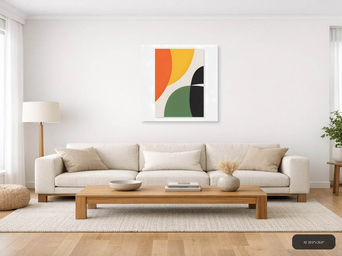 Minimalist Abstract Geometric Shapes Wall Art — A2 / Living Room