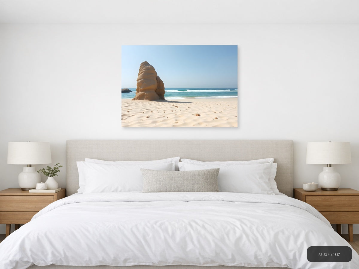 Minimalist Beach Rock Formation Wall Art — A2 / Bedroom