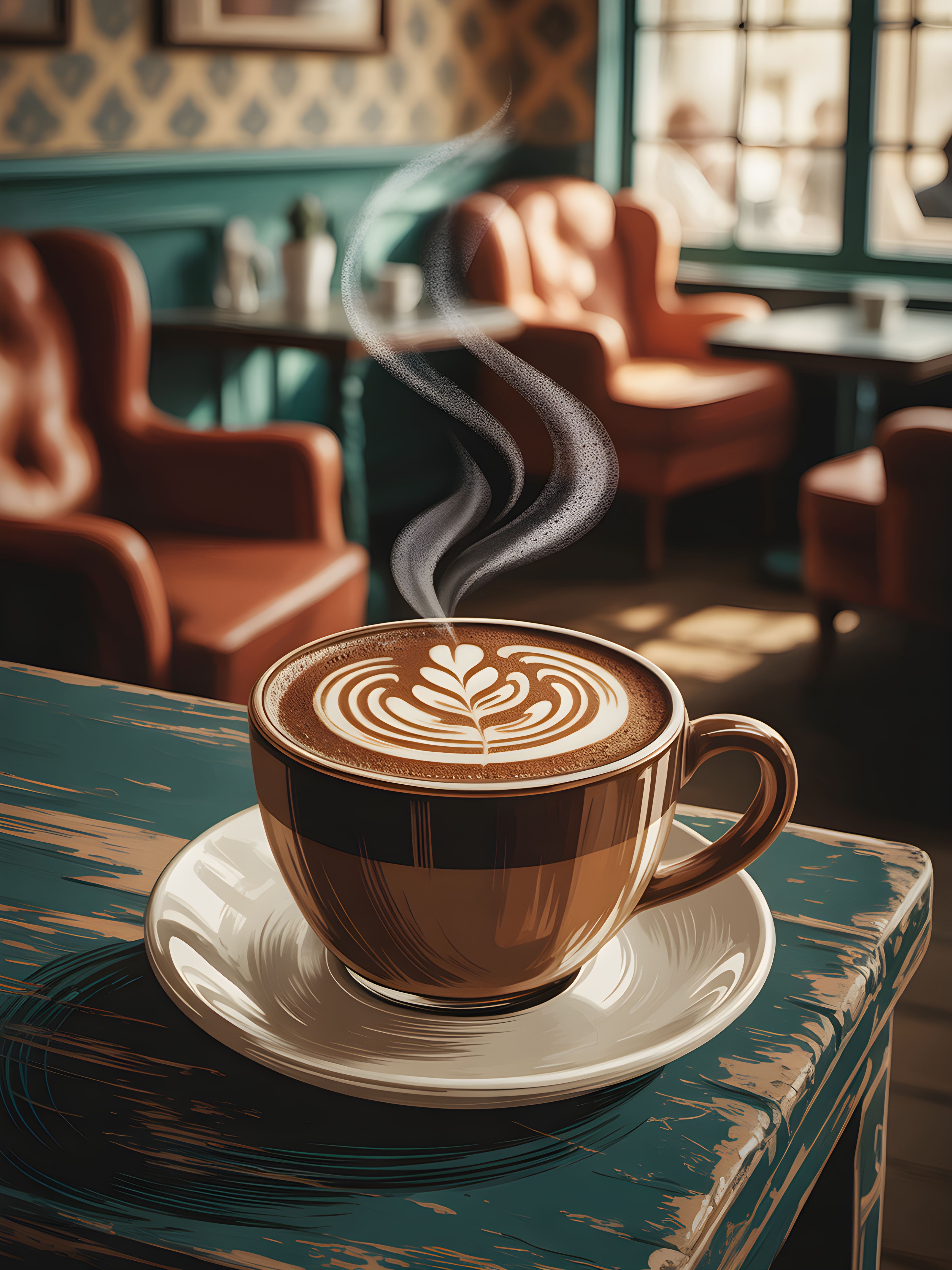 Vintage Coffee Shop Latte Art Wall Art