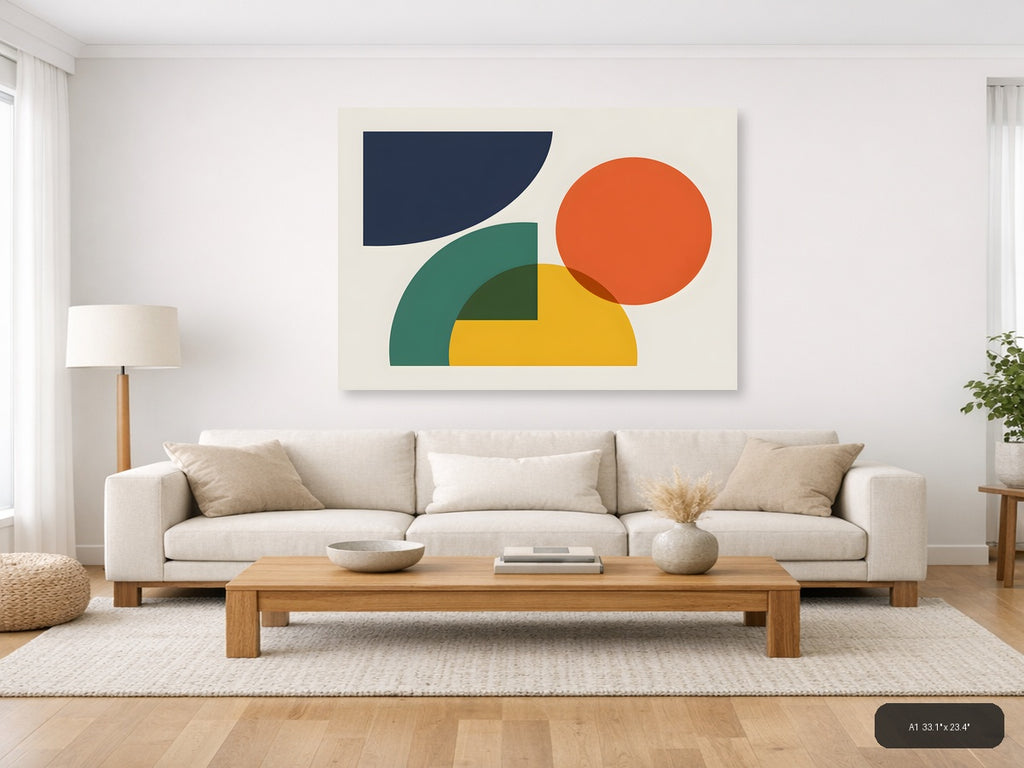 Minimalist Geometric Shapes Abstract Wall Art — A1 / Living Room