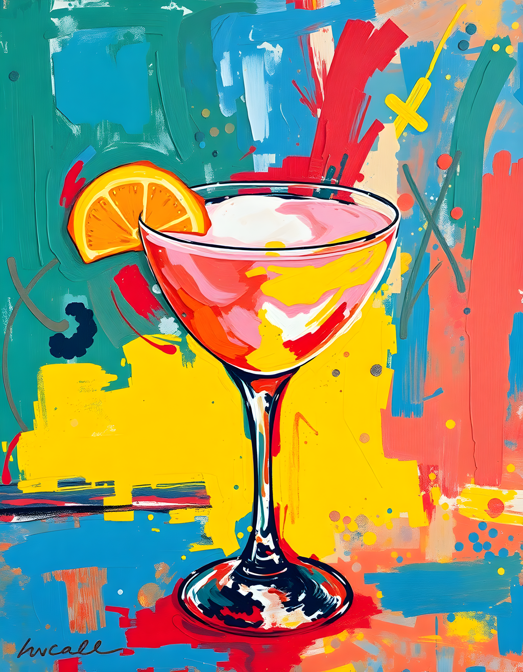 Colorful Cocktail Abstract Pop Art Wall Art