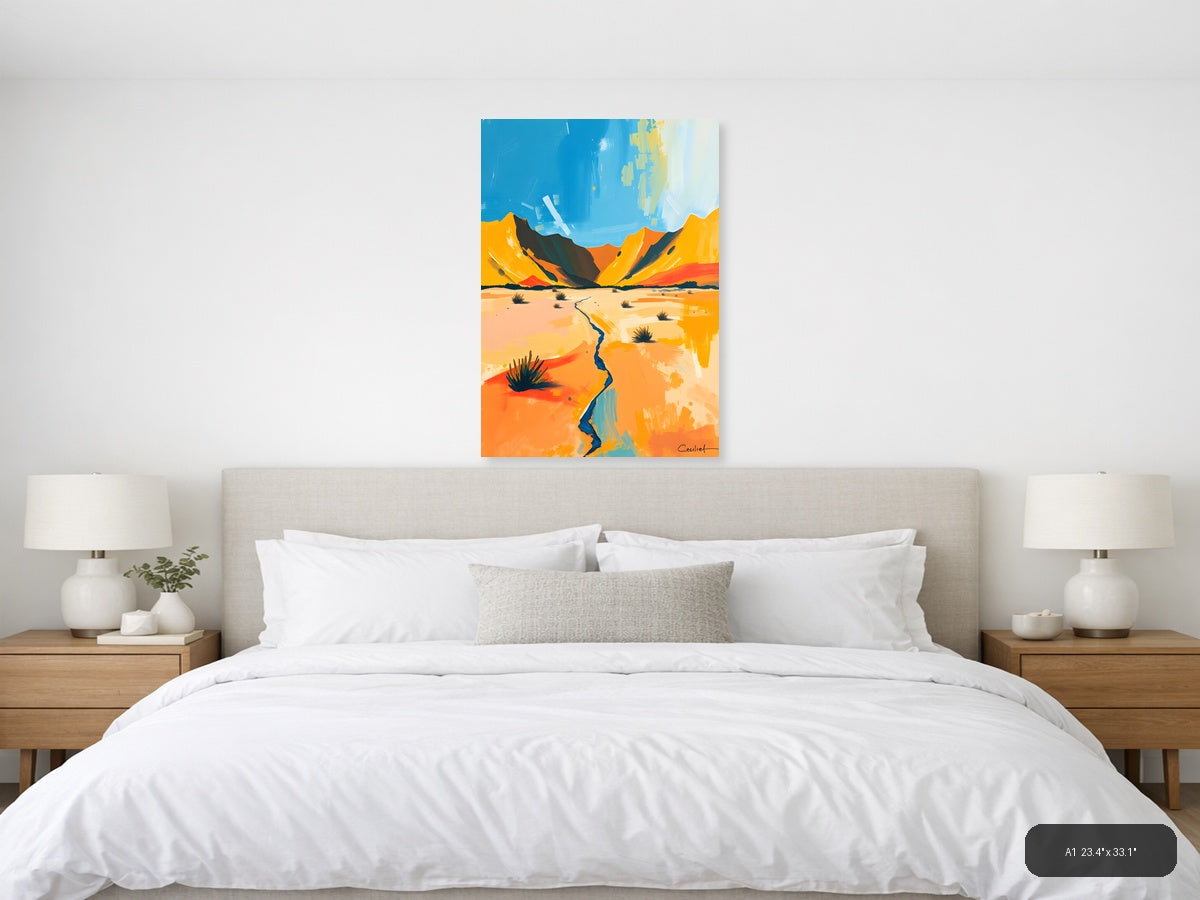Desert Landscape Abstract Canvas - Modern Wall Art — A1 / Bedroom