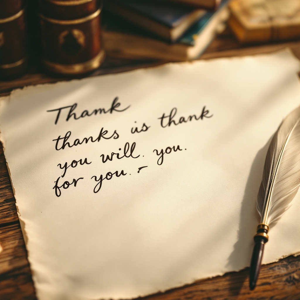 Vintage Handwritten Thank You Note Wall Art