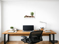 Minimalist Tea Ceremony Setup with Green Plant Wall Art — A4 / Office