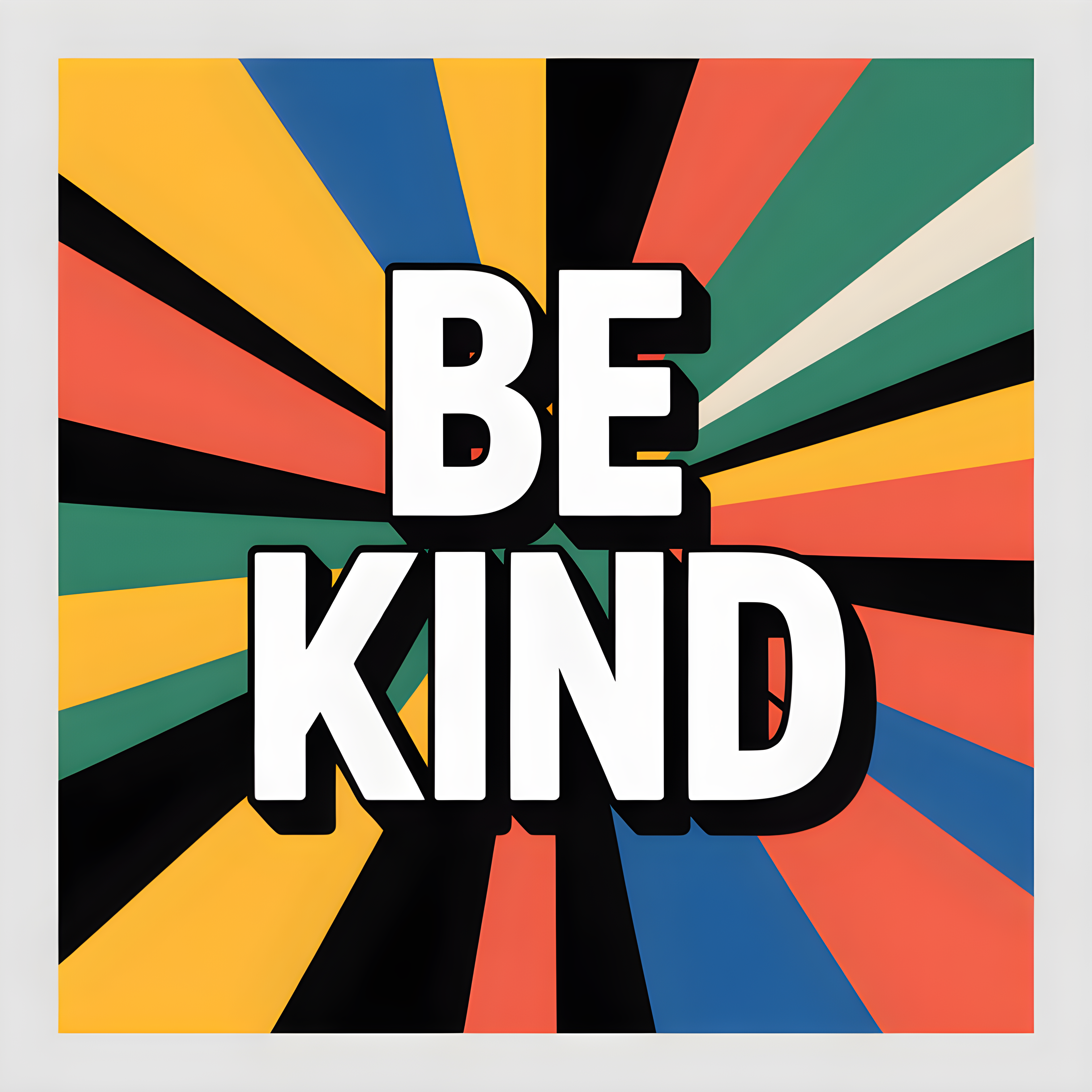 Be Kind Retro Sunburst Motivational Wall Art