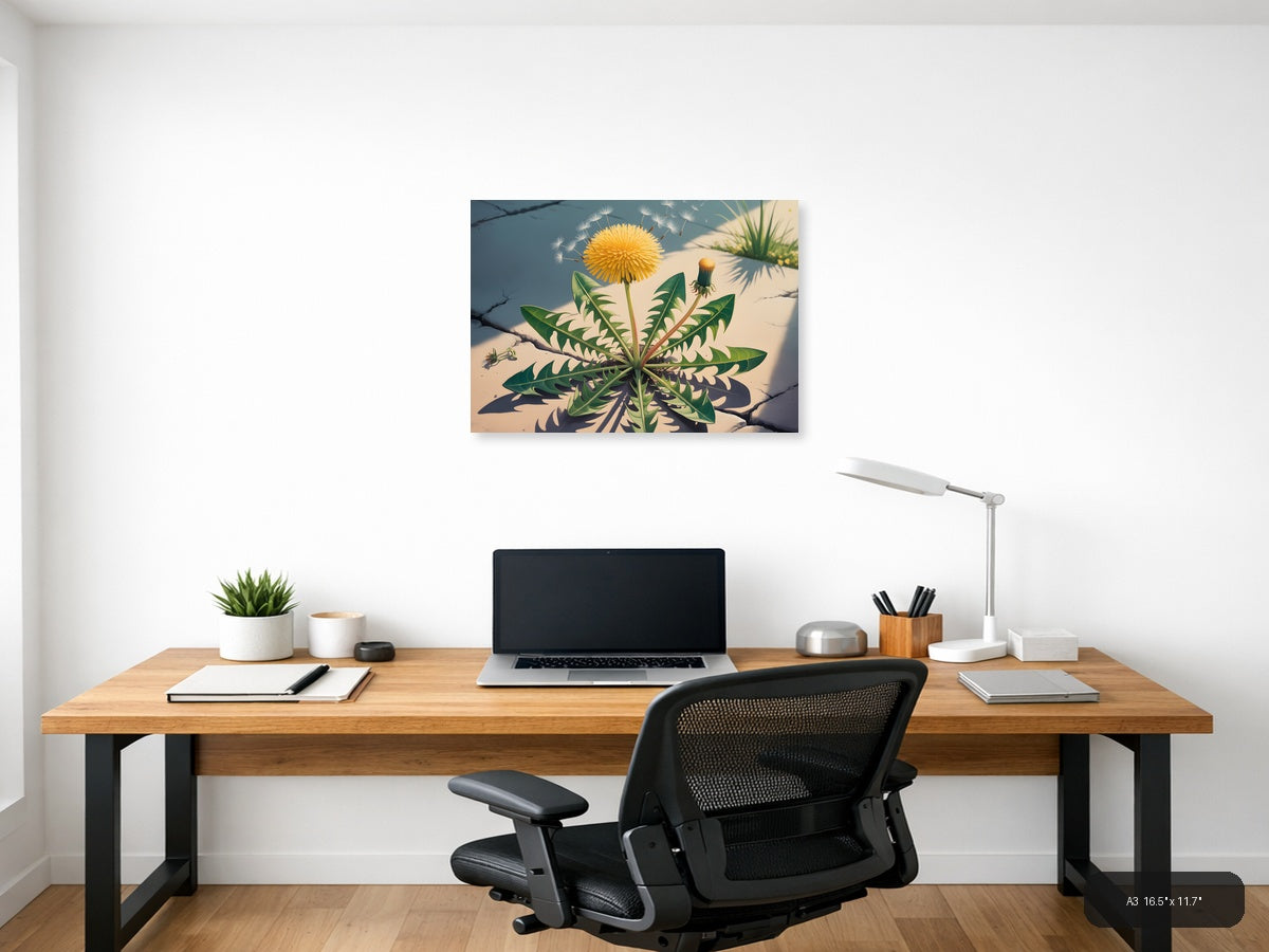 Vintage Dandelion Life Cycle Botanical Wall Art — A3 / Office
