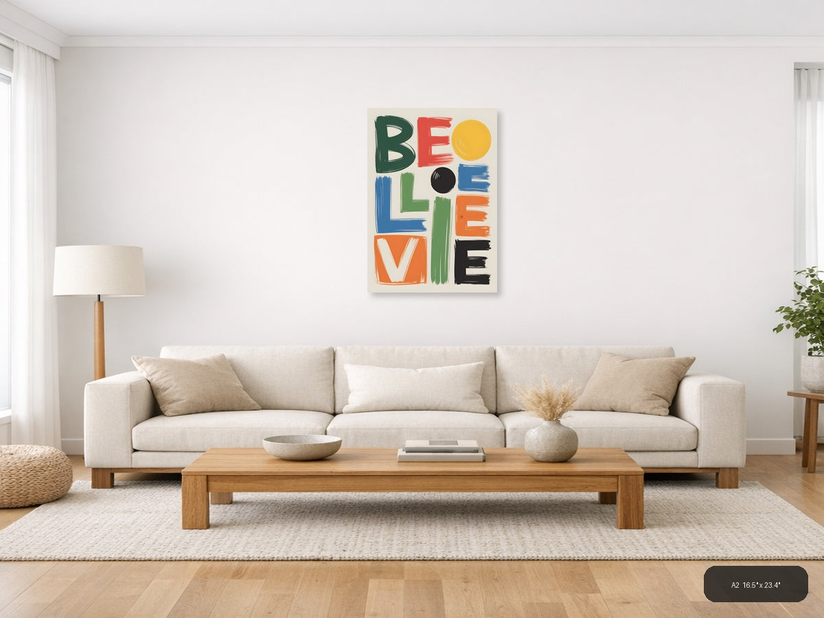 Be Yourself Abstract Geometric Colorful Wall Art — A2 / Living Room