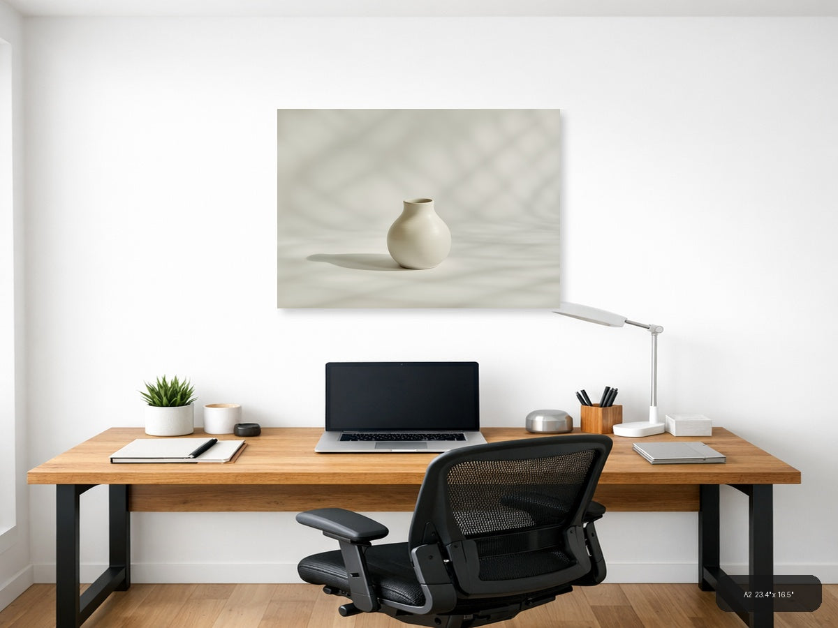 Minimalist White Ceramic Vase Sculpture Wall Art — A2 / Office