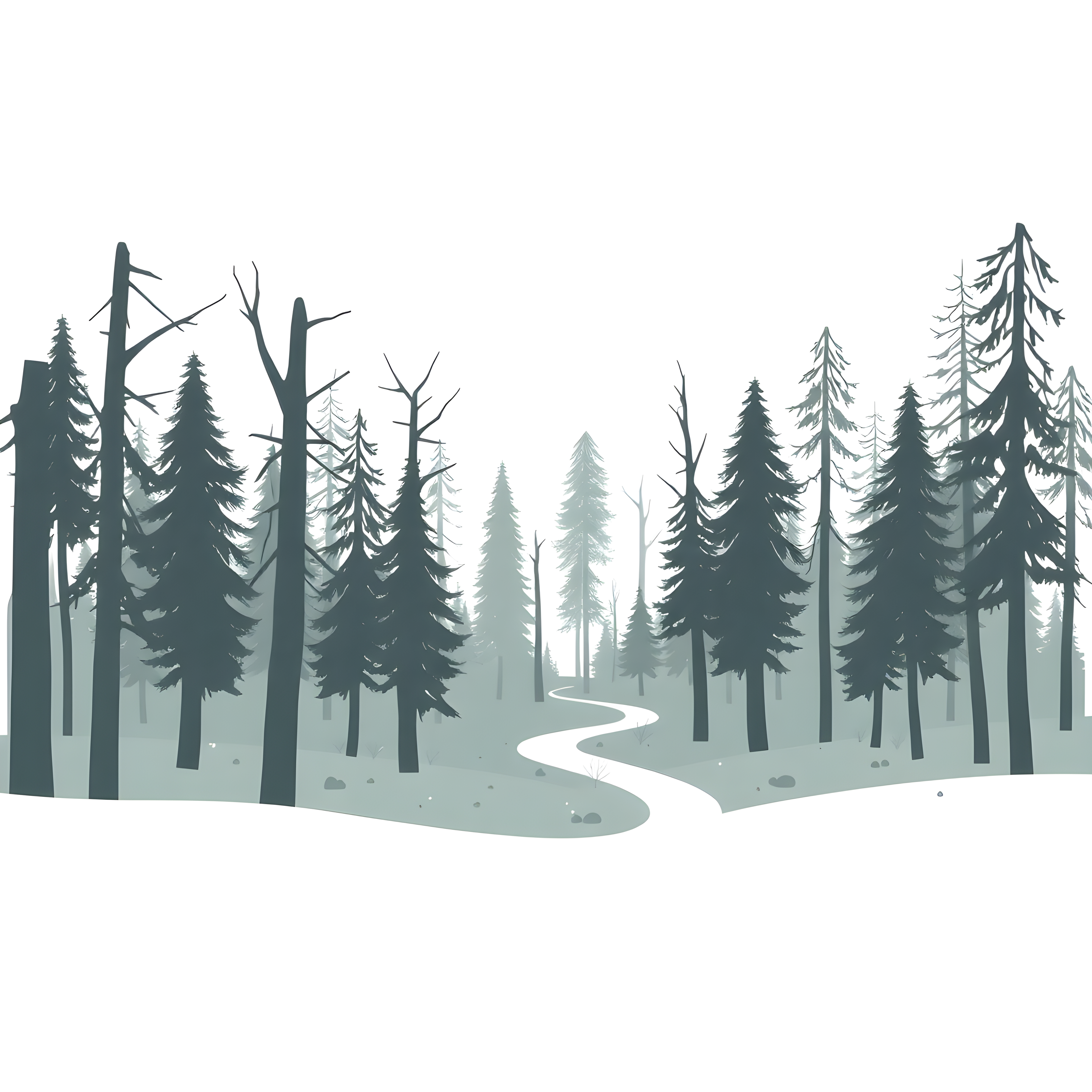 Minimalist Forest Path Canvas Wall Art