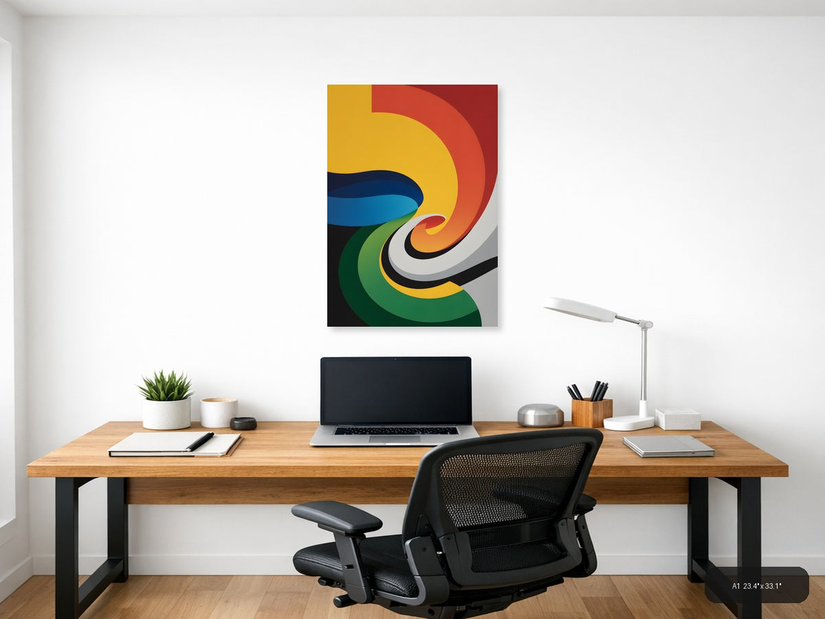 Colorful Abstract Spiral Layers Photography Wall Art — A1 / Office