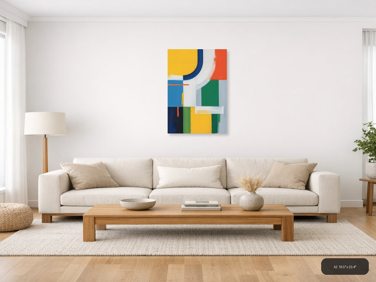 Vibrant Abstract Geometric Composition Modern Wall Art — A2 / Living Room